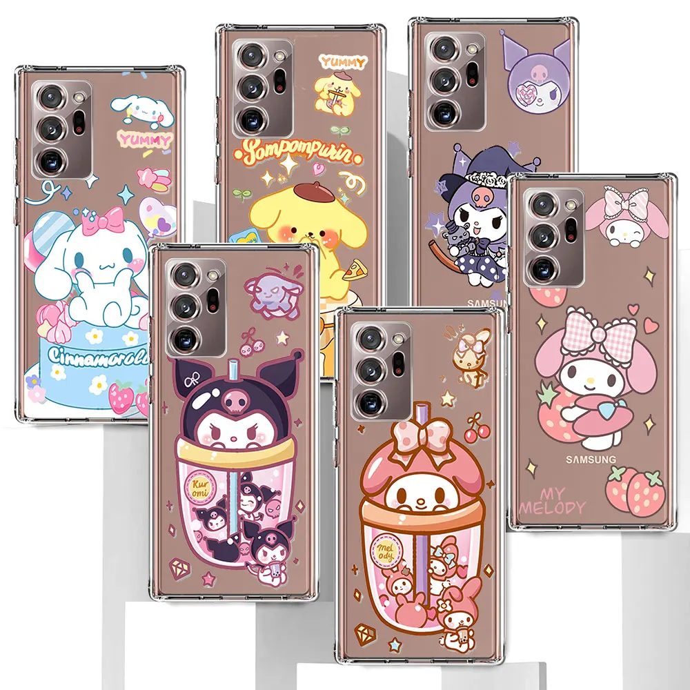 Hello Kitty Kuromi Case for Samsung Galaxy Note 20 Ultra 5G J6 M12 9 10 Plus 8 10Lite TPU Transparent Soft Phone Cover J4 Coque