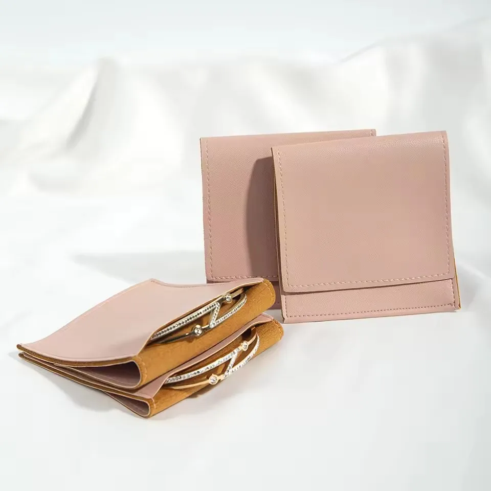 

5pack Wedding Favors For Guests PU Bag Leather Envelope Flap Packaging Pouch Travel Jewelry Organizer Storage Mini Gift Bags