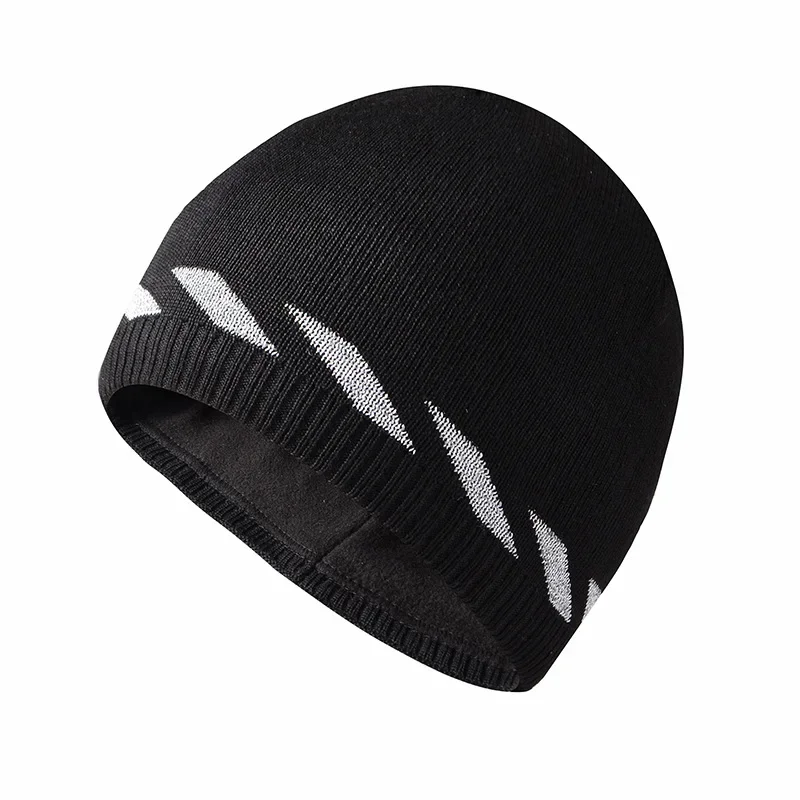 

Reflective Knit Hat Safety Beanies Men Women High Visibility Beanie Neon Winter Caps Striped Fleece Lined Warm