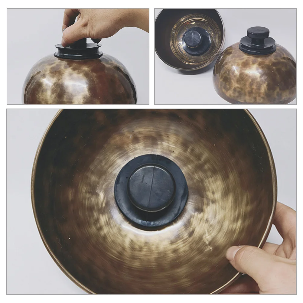 

3 Pcs Suction Buddha Sound Bowl Cup Cups for Meditation Singing Lifting Handle Supplies