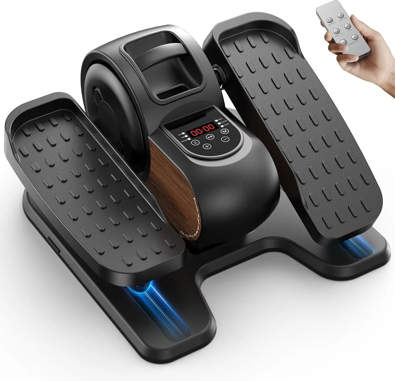 

Under Desk Elliptical Machine, 10 Level Adjustable Speed & Resistance, Low-Impact Seated Exerciser for Home (Black)