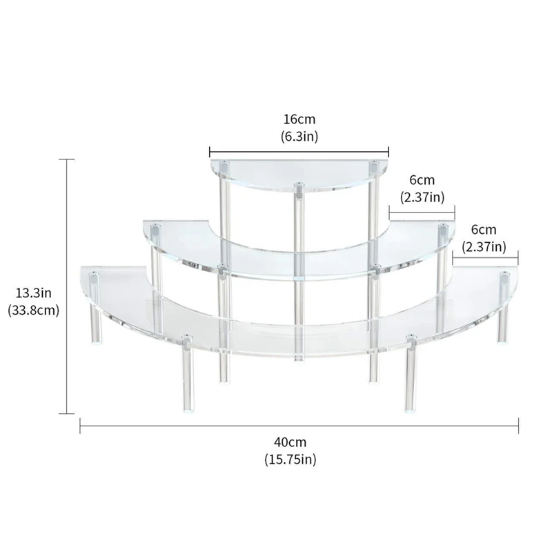 3X Transparent Removable Acrylic Cake Display Stand For Party Round Cupcake Holder Bakeware Wedding Birthday Party