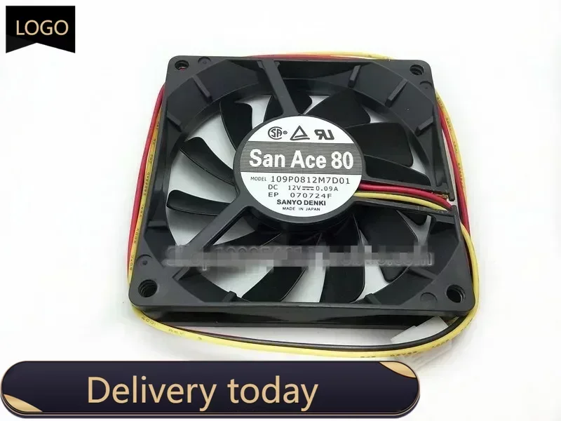 

5pcs SANYO DENKI 109P0812M7D01 8015 80x80x15mm 12V 0.09A Cooling Fan CPU so silent case 80mm cooling fan 3wires