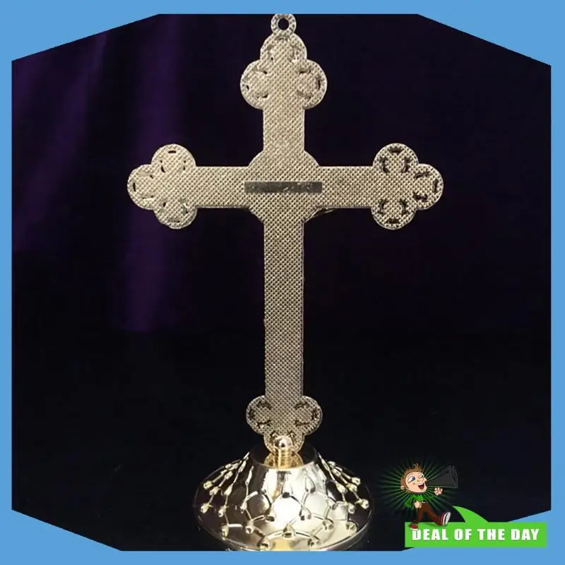 

24-Hour Delivery 5X Standing Crucifix With Base Alloy Cross For Home Chapel Decoration And Religious Gifts(Gold)