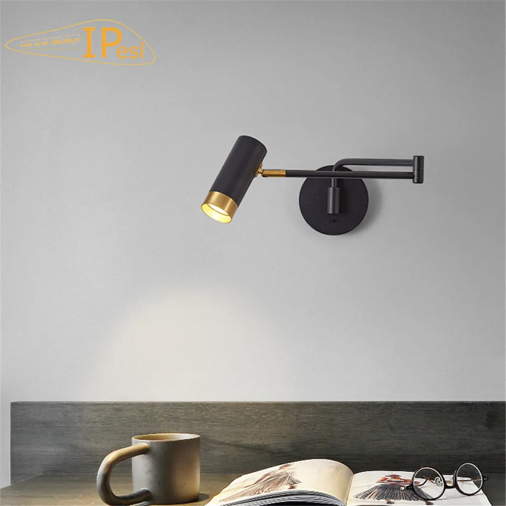 Imagem -04 - Indoor Bedside Wall Lamp Quarto Sala de Estudo Luzes de Leitura Madeira Branca Luminárias App Drop Shipping Ajustável