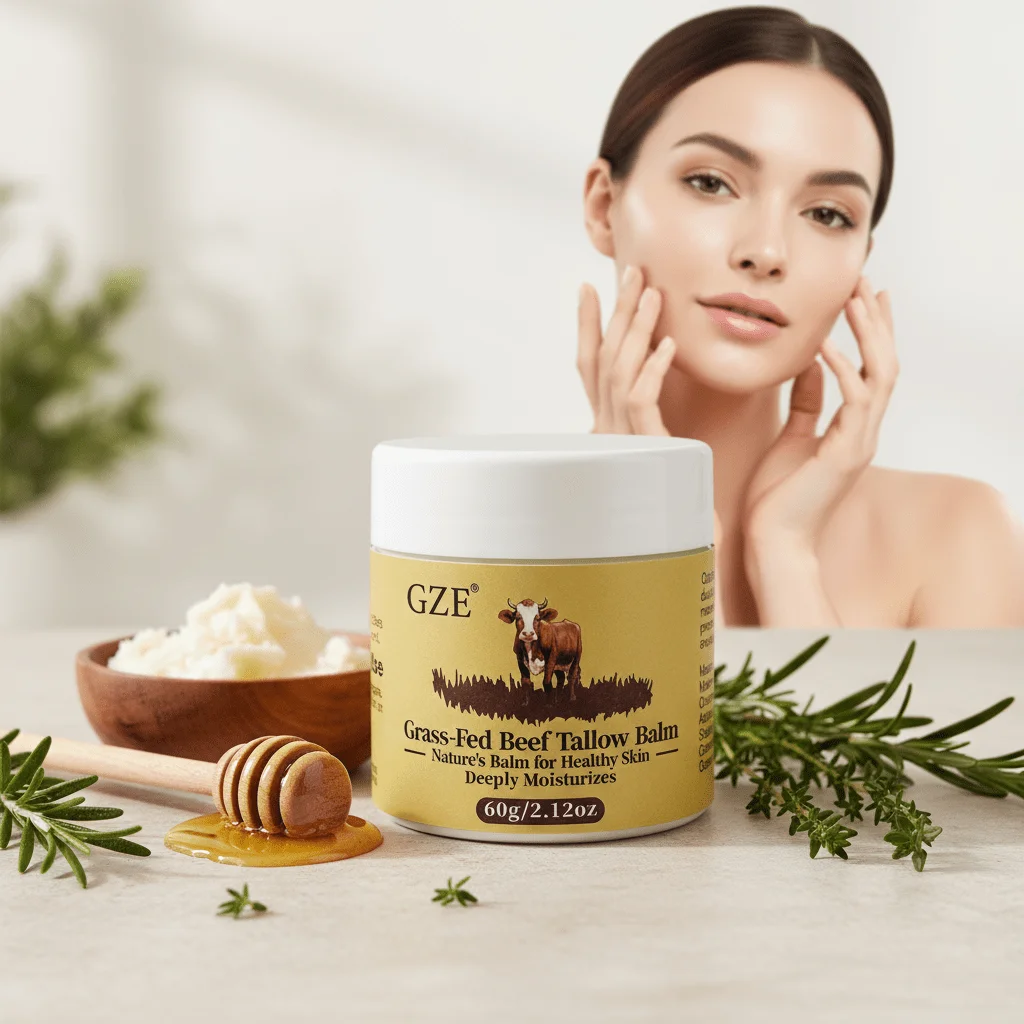 بلسم طويل من لحم البقر المطلي بالعشب من GZE - لصالون البشرة الطبيعي متعدد الأغراض للوجه والجسم والشفاه، والترطيب والإصلاح، للجفاف #1