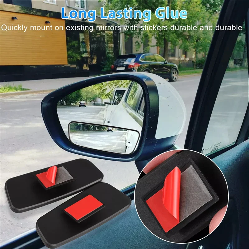 New 2PCS Car Side Mirrors Blind Zone Mirrors 360 Degree Wide Angle Additional Spherical Dead Zone Mirrors On Regular