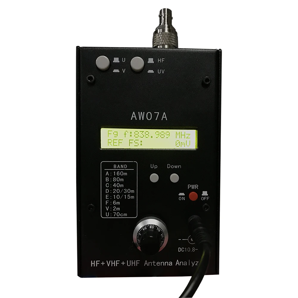 HF/VHF/UHF AW07A 1.5-490MHZ 160M Multiband Antenna Analyzer SWR Antenna Meter Tester RF Impedance Antenna Analyzer for Ham Radio