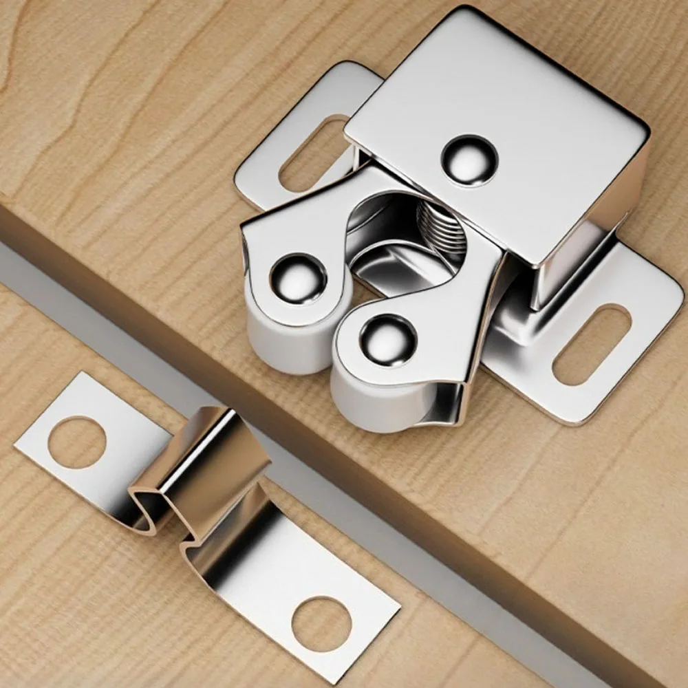 Press The Home Wardrobe Door Buckle Touch The Bead Magnetic Dual Wheel Spring Fixed Lock Buckle Low Foot Cabinet Door Buckle