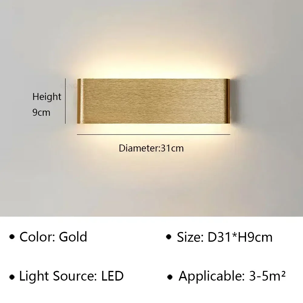 DAMIASMIL Moderne LED-Wandleuchte für Nachttisch, Wohnzimmer, Treppen, Gang, Badezimmer, Heimdekoration, Wandleuchte, Innenbeleuchtung, Glanz 8