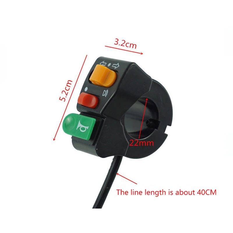 1 Pcs Universal Motorcycle 7/8 Handlebar Horn Turn Signal Head Light Beam Kill Switch 3 In 1 Power Switch