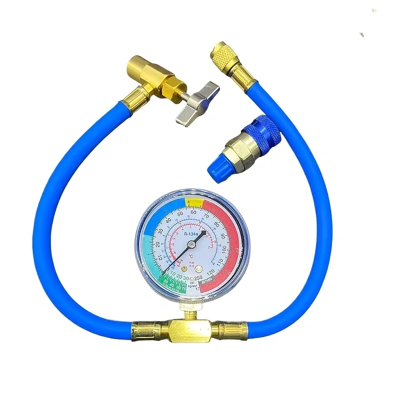 

R134A Recharge Measuring Hose Can Tap Gauge Refrigerant Charging Pipe