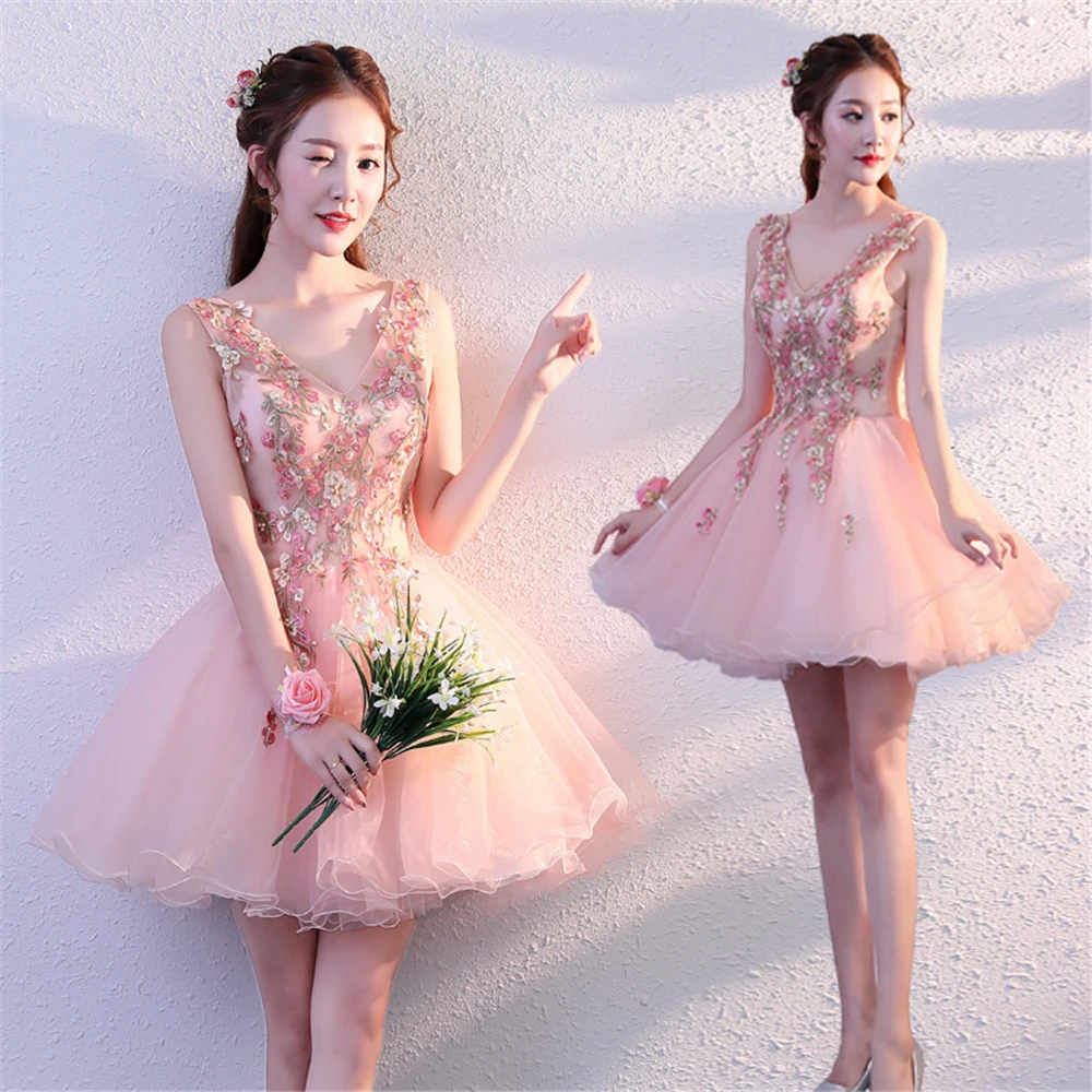 Elegant Pink Short Homecoming Dresses 2025 Organza Mini Cocktail Birthday Prom Party Graduation Gown Hoco Dress H321