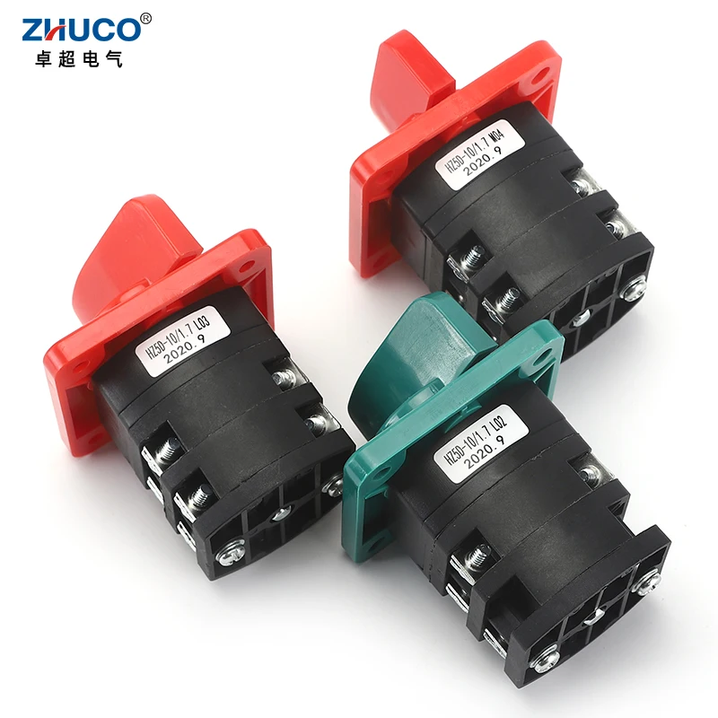 ZHUCO HZ5D-10/1.7 L02 L03 M04 1.7KW 10A 2 Pole 8 Screw Rotary Multipolar Combination Switch Knob Selection Cam Changeover Switch