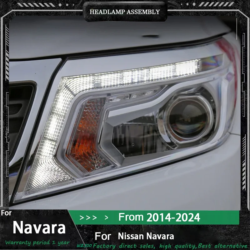 

Автомобильная светодиодная фара для Nissan NP300 2014 2015 2016 2014 2018 2019 2020-2022 Navara в сборе, модифицированные светодиодные линзы, аксессуары