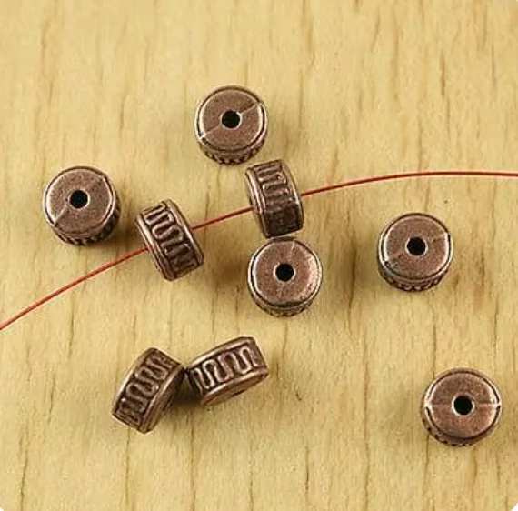 25pcs 7.3x4.7mm hole 1.6mm alloy pendants antiqued copper columniform beads for jewelry accessories HWH1883