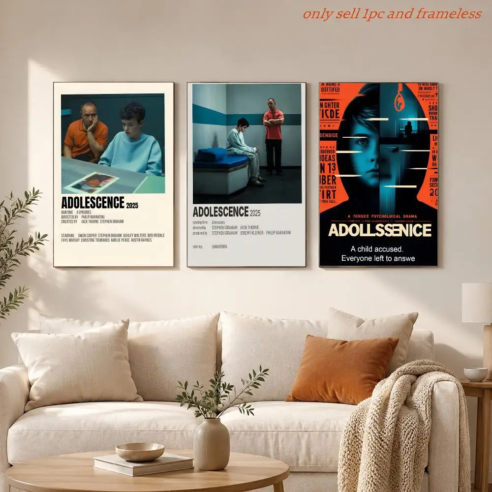 Hot TV Mini-series A-Adolescence Poster HD Anime Hot Theme Singer/OST/Movie-Waterproof Self-Stick Home Decor