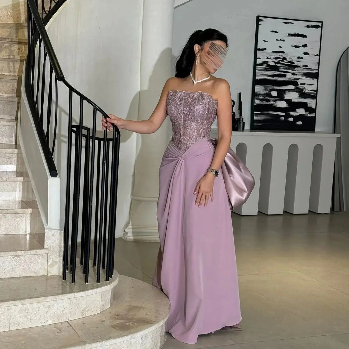 فساتين سهرة بحورية البحر أرجوانية من الوهم بدون حمالات ترتر فيستدو دي نوش مخصصة رائعة لحفلات أعياد الميلاد والحفلات الراقصة