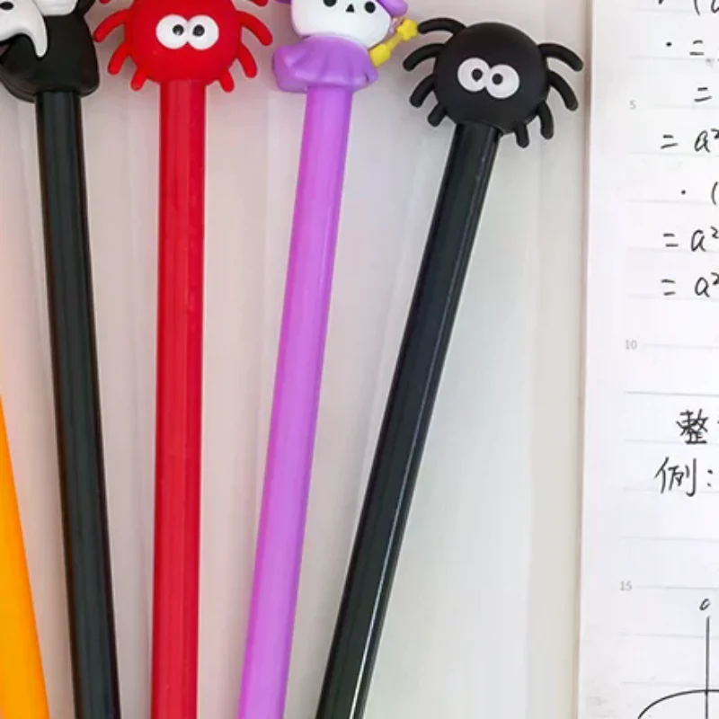 

10Pcs Halloween Cute Cartoon Pumpkin Ghost Bat Black Neutral Pen Student Gifts Prizes Writing Stationery School Supplies