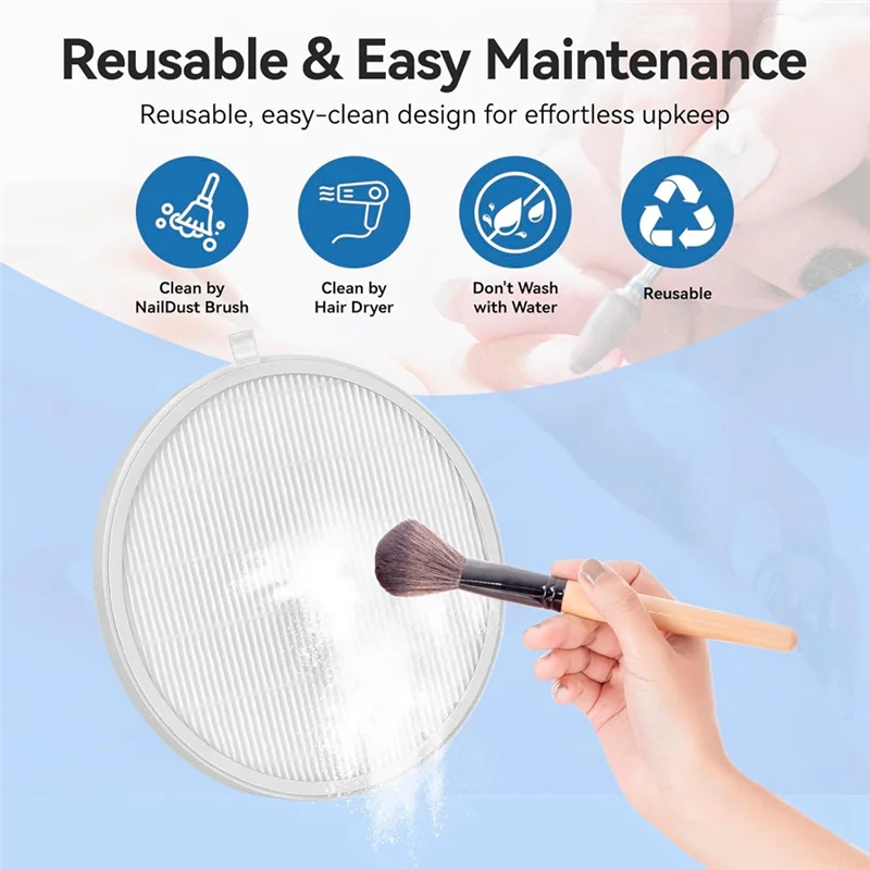 ABVI-5 Pcs Nail Dust Collector Filter Replacement Filter Reusable Dust Collector Filter No Spilling Dust Filter For Nail