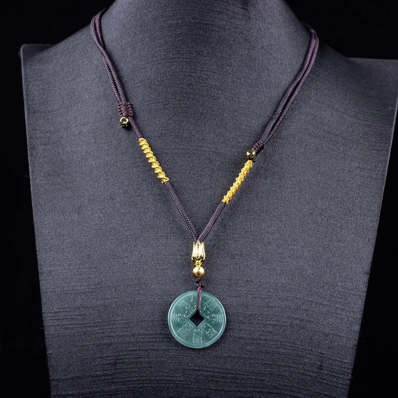 Mountain Ghost Money Double-Sided Carved Bagua Peace Buckle Pendant Universal New Chinese Style Jade