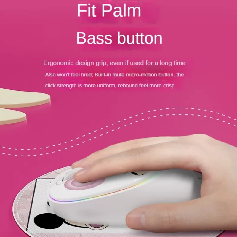 디즈니 미키 마우스 무선 마우스, 노트북 PC용, 블루투스, RGB 충전식, 무선 컴퓨터, 사일런트 마우스, LED 백라이트, 신제품