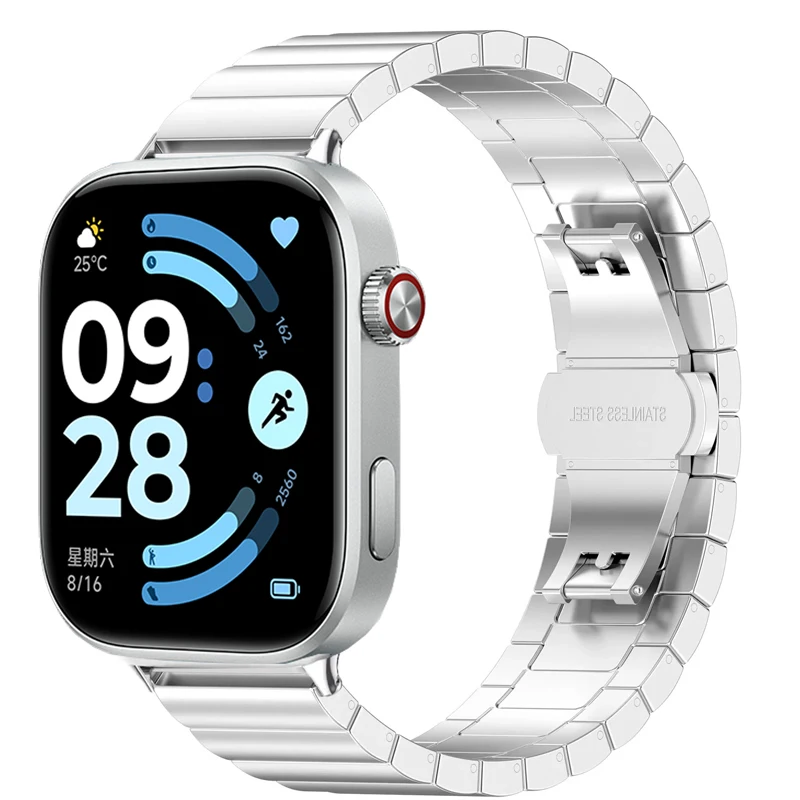 Edelstahlarmband für Redmi Watch 4 5 6 Business Metal Band Armband für Xiaomi Mi Band 8 9 Pro Armband austauschbare Correa
