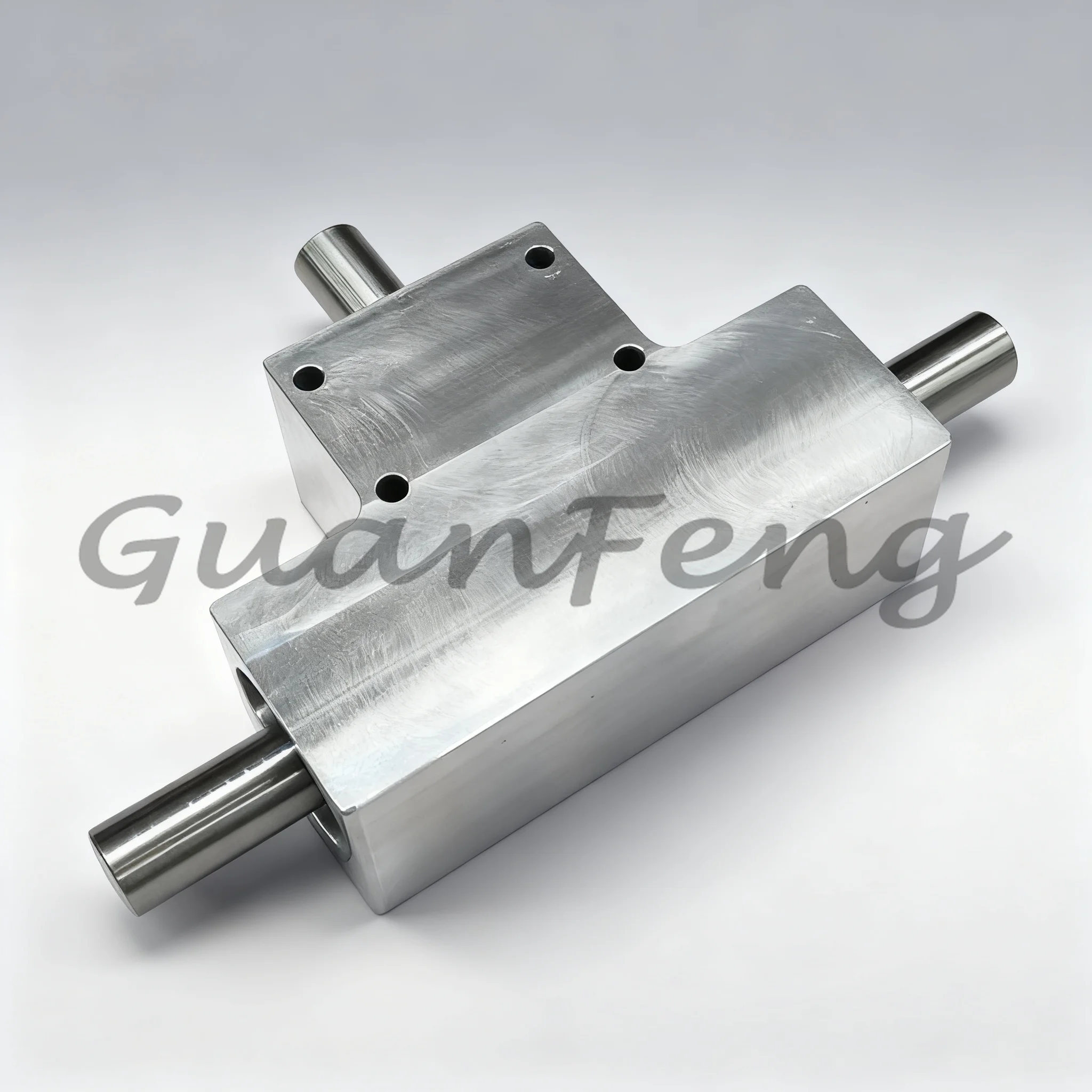 Compact 90 Degree Spiral Bevel Gearbox, 1:1 Ratio Single Double Output 15mm Shaft
