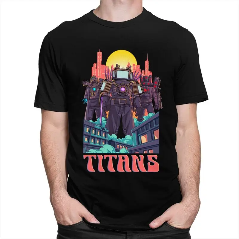 Custom Hot Game Titan Speakerman Skibidi Toilet T Shirts for Men Pure Cotton Tees Tshirts Fashion T-shirt Clothing