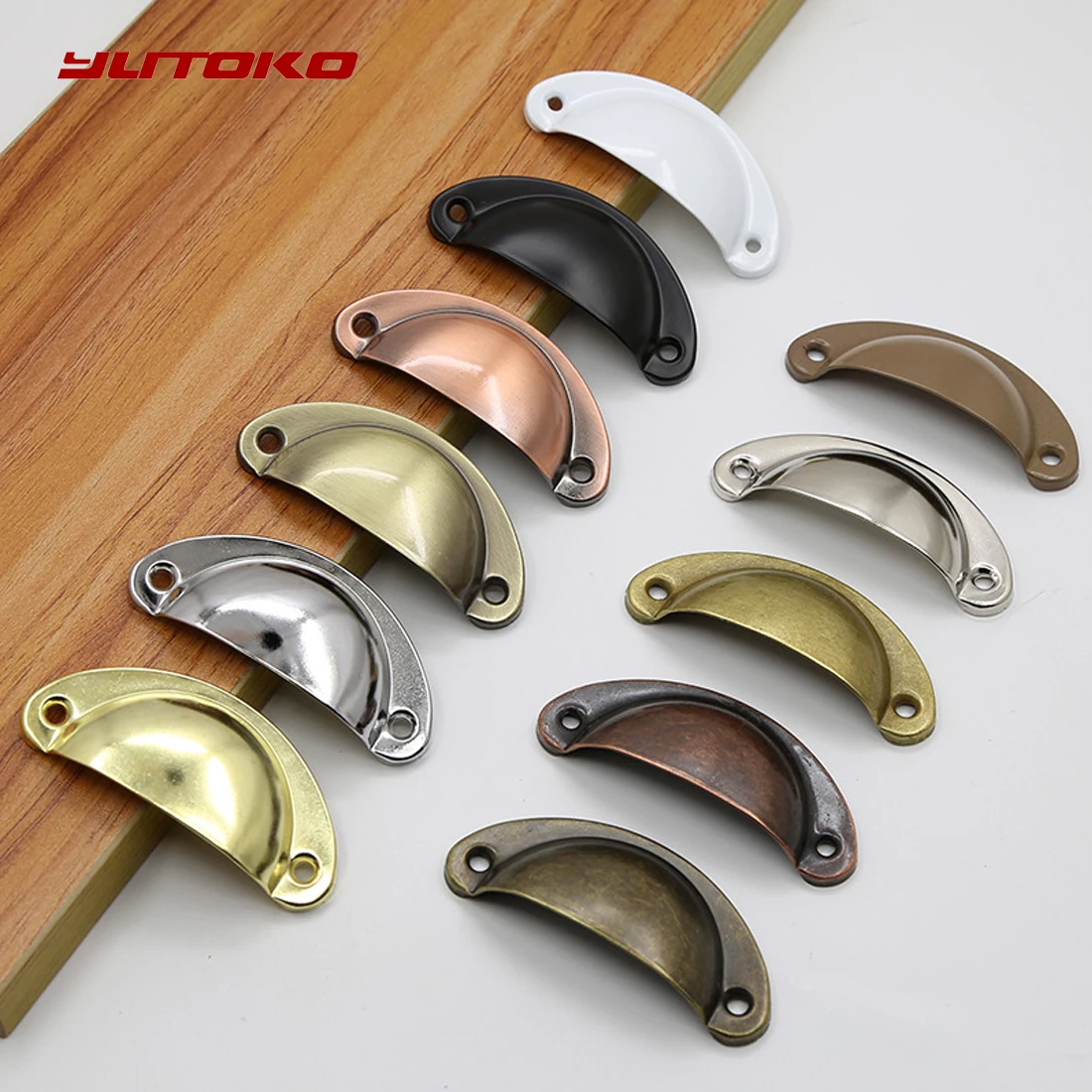 1/6/12Pcs Drawer Cabinet Handles Shell Pull Handles Half Moon Kitchen Cupboard Cabinet Door Knobs Vintage Drawer Knobs Hardware