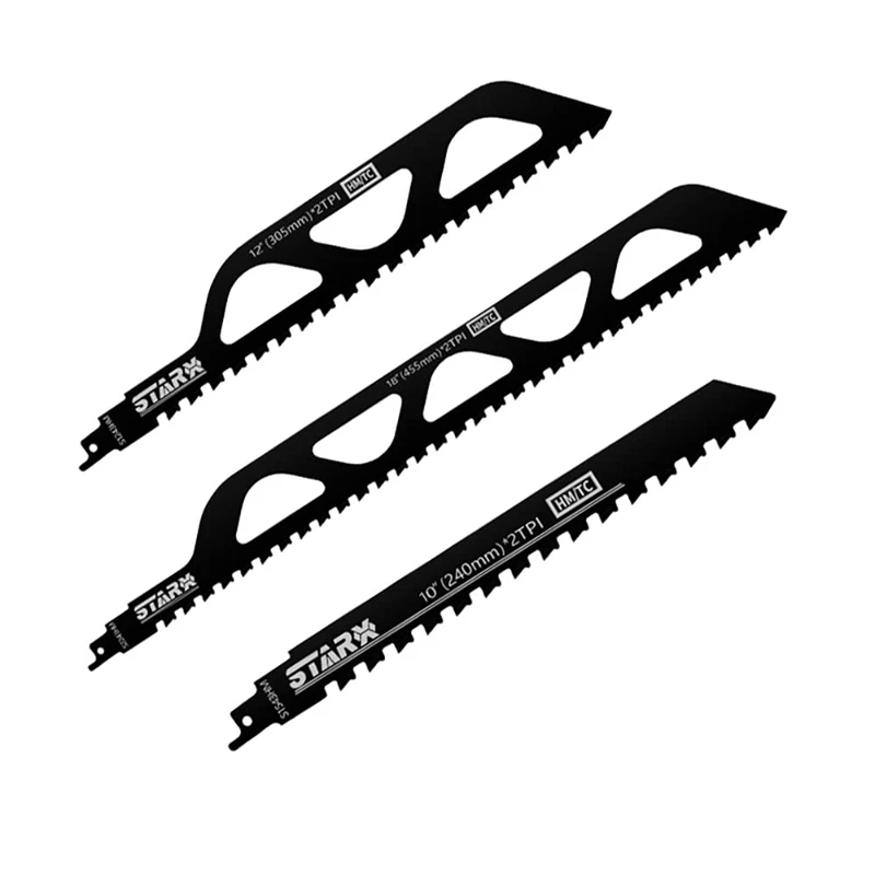 Saw Blades - Carbide Reciprocating Saw Blades For Cutting Porous Concrete, Fibre Cement, Wood,Brickwork, (3 PCS)