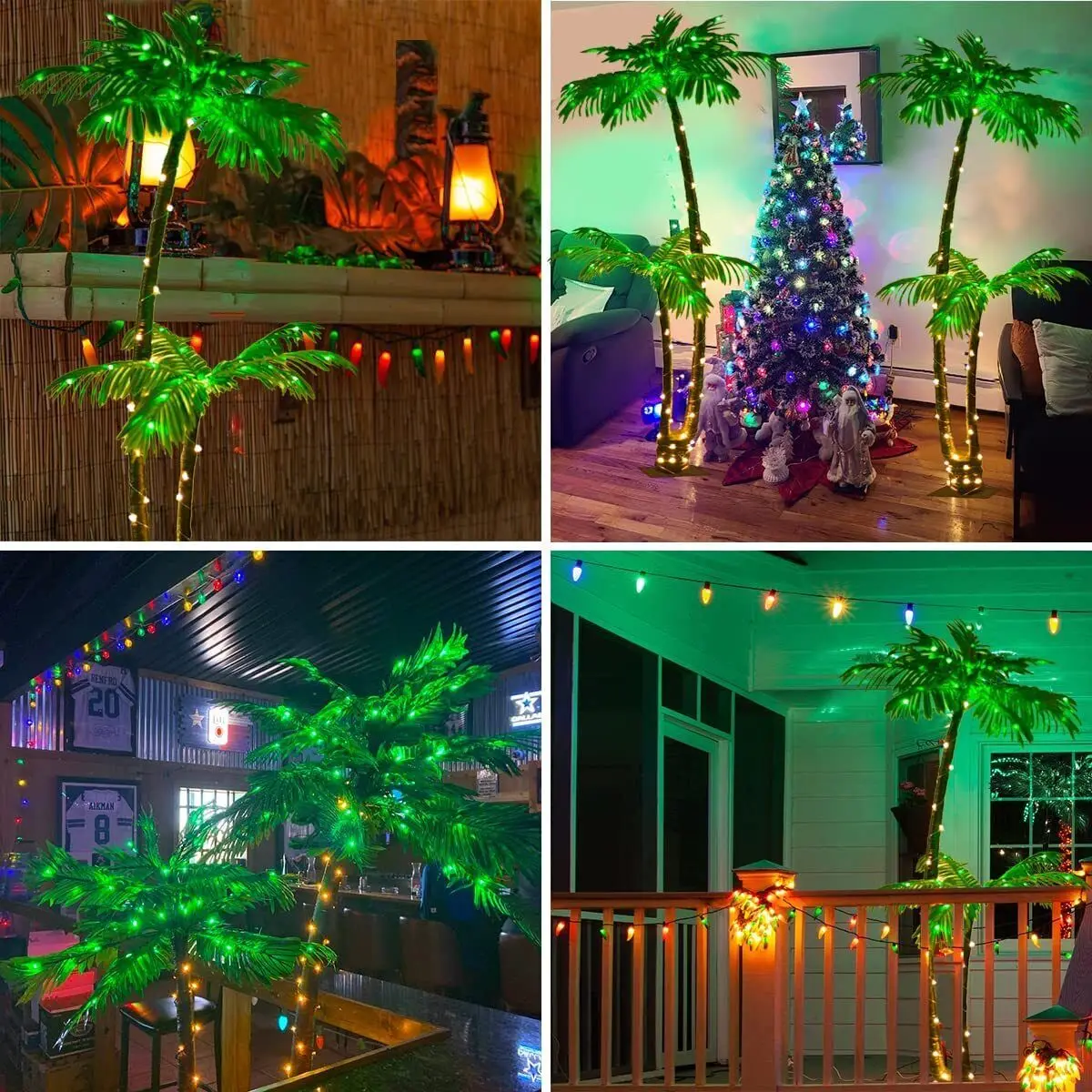 Imagem -06 - Led Iluminado Palmeira para Decoração de Jardim Iluminação ao ar Livre Palmeira Artificial Decoração de Festa na Piscina us 6ft