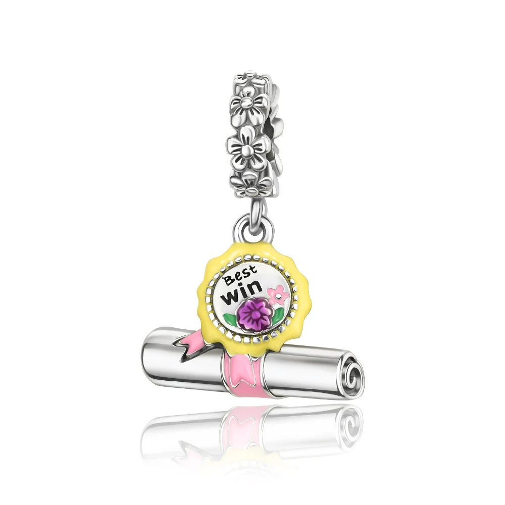 

Danturn 925 Sterling Silver Original Beads Medal Dangle Charm fit Snake Chain Bracelet Fashion Women Jewelry Making