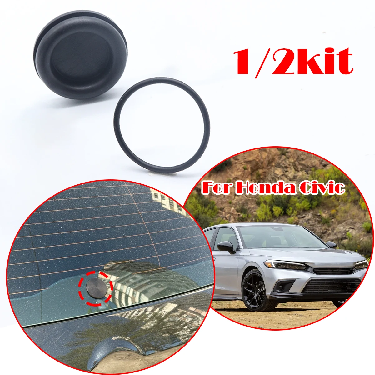 

1/2kit Car Rear Windshield Wiper Blade Arm Delete Bung Plug Cap cover For Honda Civic BMW 1 Series E81 E87 2005-2011 replacement