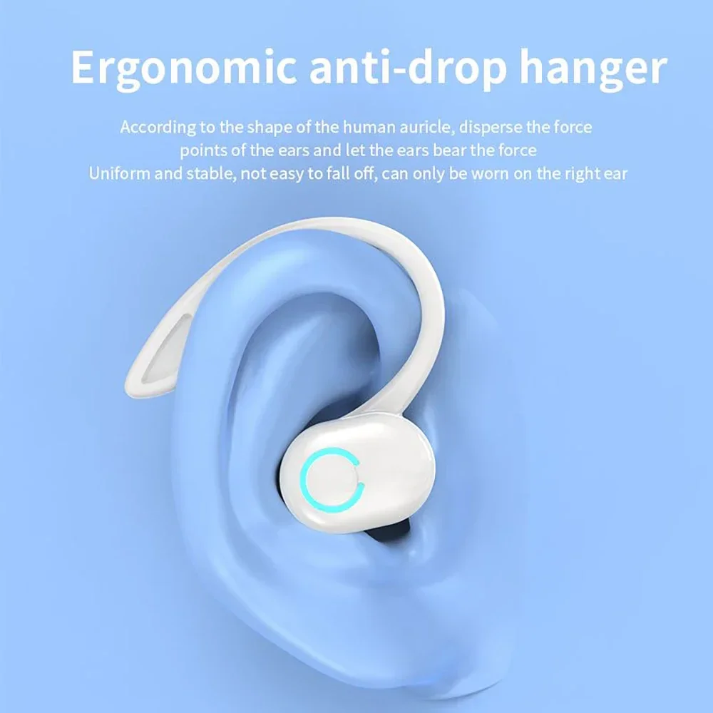 Single Ear Sports Bluetooth 5.2 Headset Ear Hook Type Low Delay Noise Reduction Earphone Business Wireless Waterproof Eaebuds