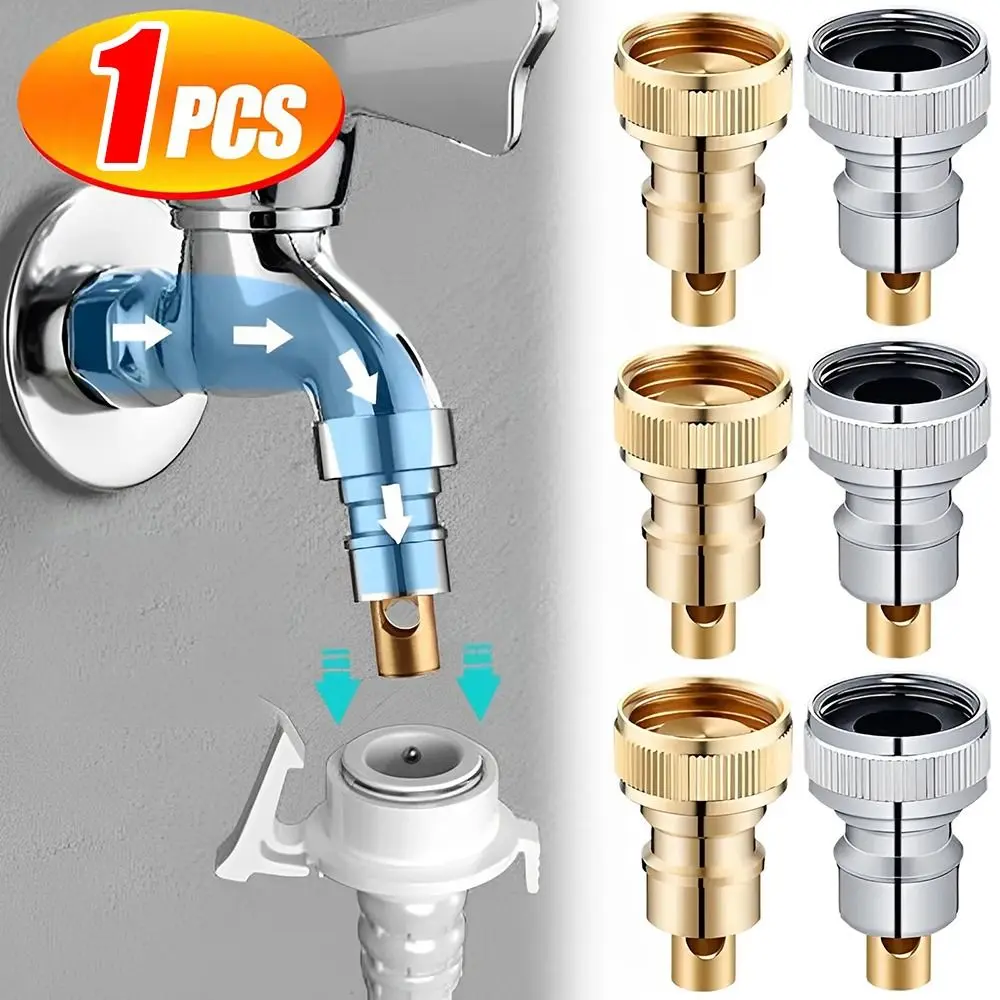 1Pcs Water Tube Connector Water Stop Valve Copper Inner Core Anti Falling Faucet Nozzle 1/2 Inch Stopcock Stop Joint