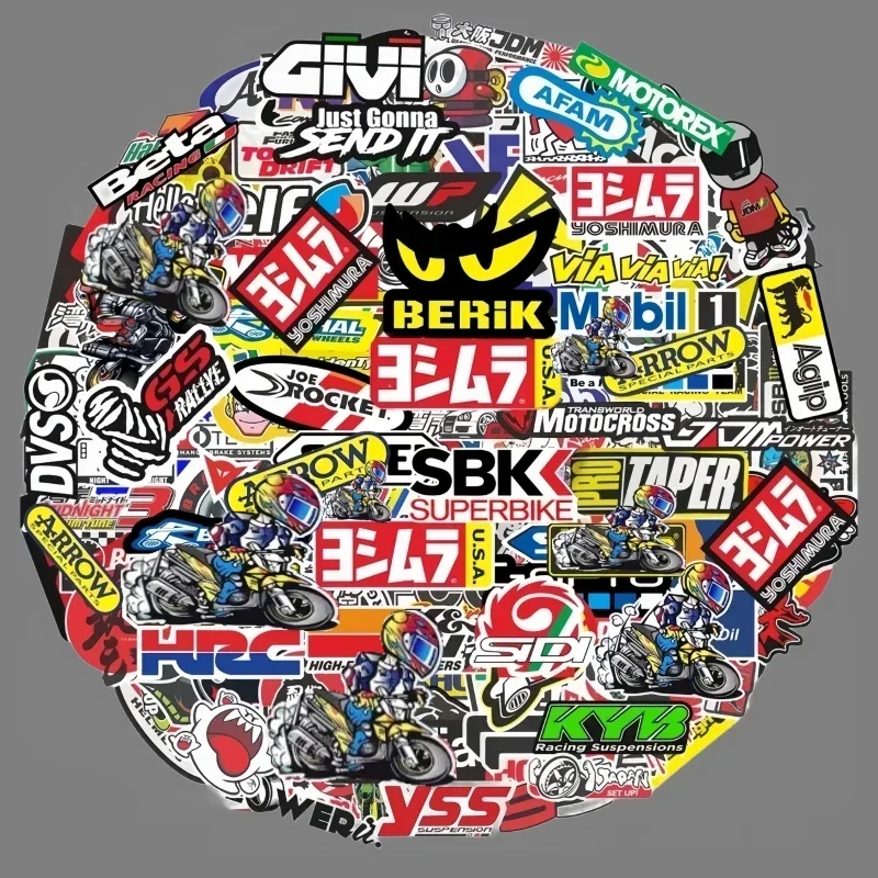 40/80pcs Car Bike Helmet Tank Racing Sponsor Logo Set Motorcycle Stickers Moto For Honda Yamaha Kawasaki Suzuki Motocross Decals