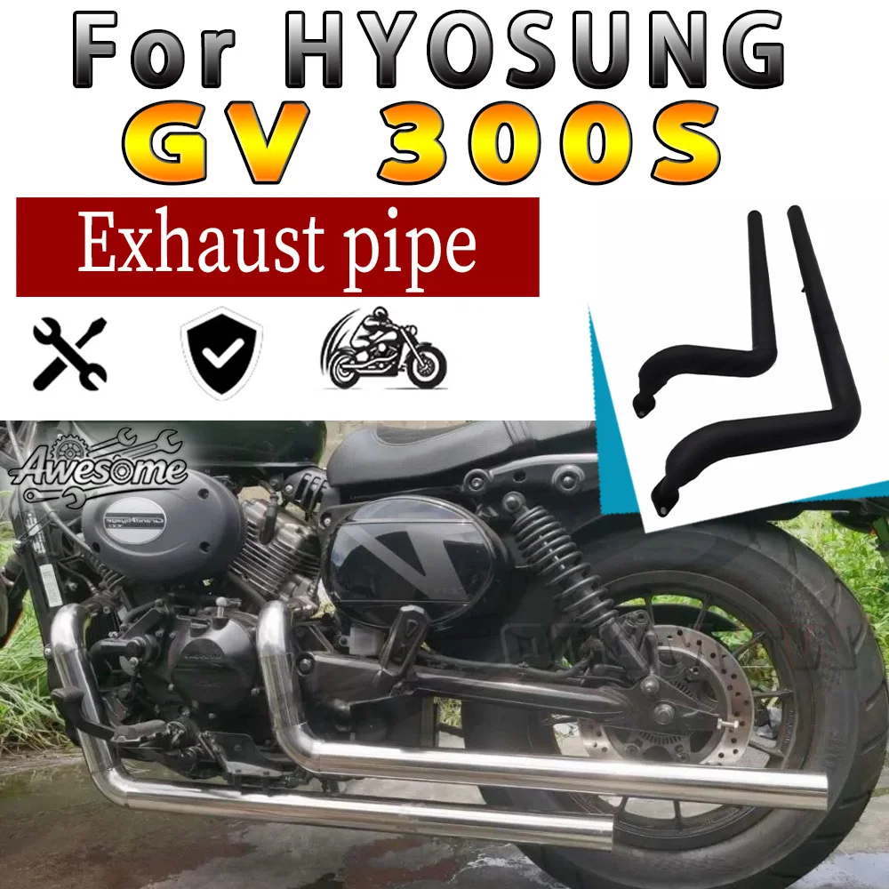 Long Straight Pipe Modified Exhaust  Fit For HYOSUNG GV300S GV 300S GV300 S