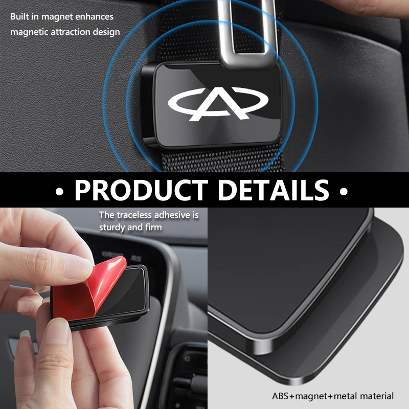 Magnetic Car Seat Belt Holder Anti-Wear Stabilizer Adhesive Adjustable Fastener Clip For Chery Omoda 5 E5 9 C3 C5 C9 C3 EV PRO