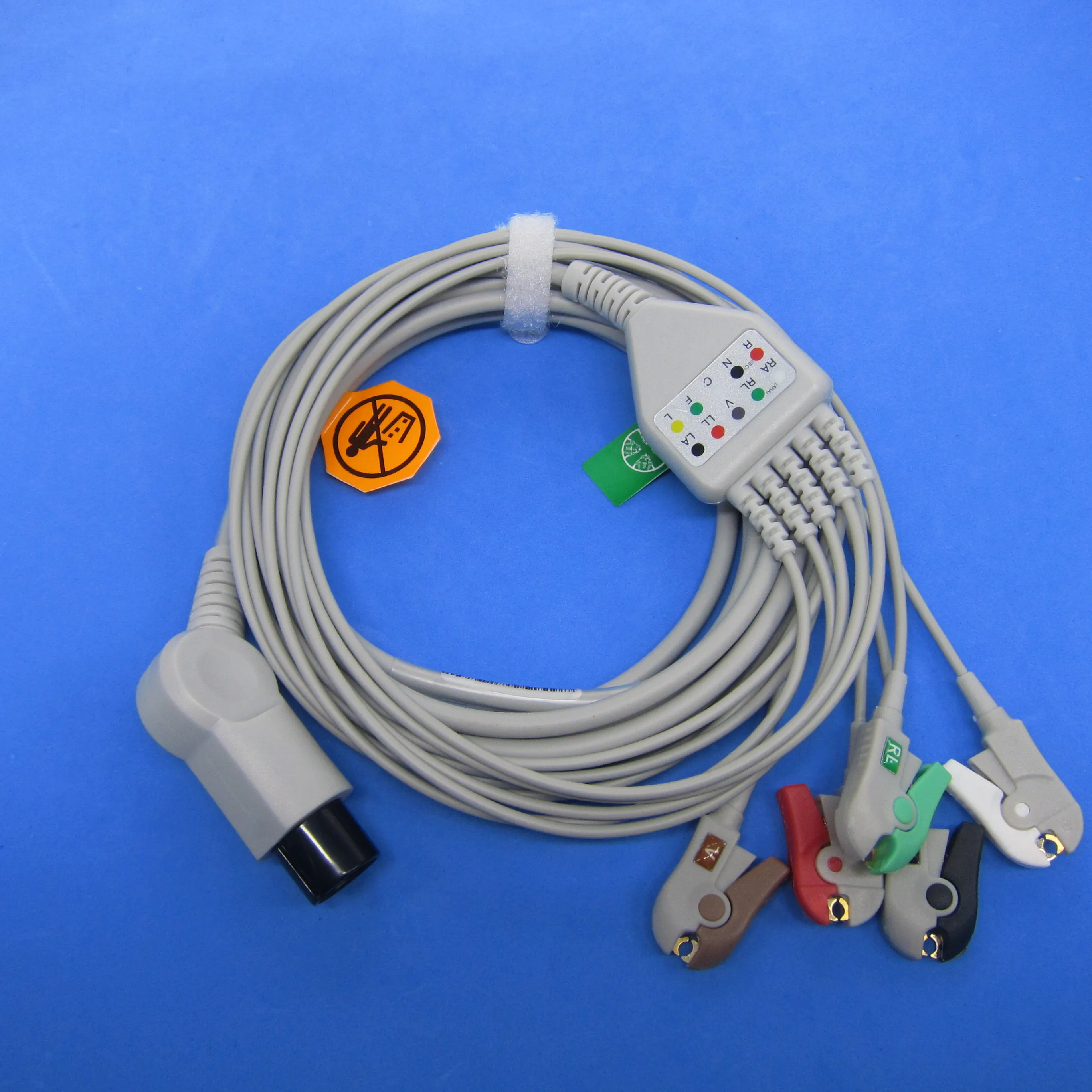 One-piece ECG cable with 5leads SNAP compatible for MIN*DRAY mec1000,mec2000