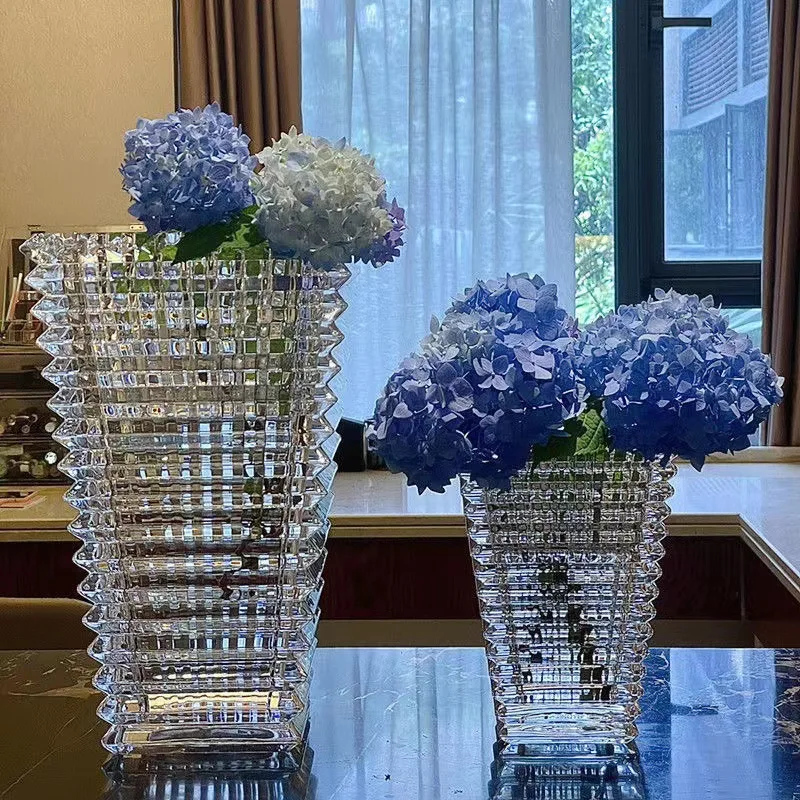 Light Luxury Creative European Style Glass Vase Dry Flower Tabletop Ornament Decorative Utensils Terrarium Vases for Decoration