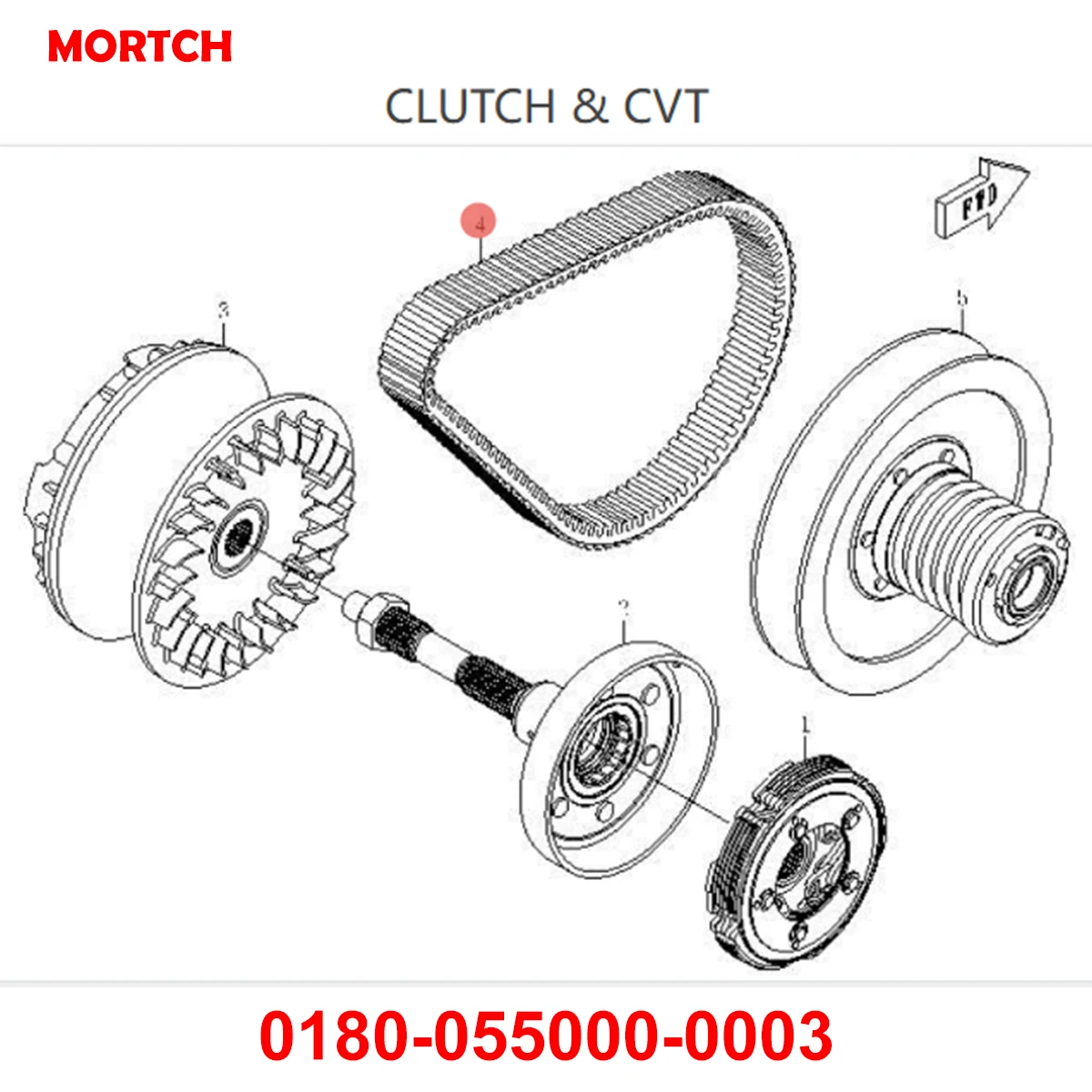 ATV UTV Original Transmission Drive Belt 0180-055000-0003 Compatible with CForce 400S 450L/S 520 520L 520S 550 600 625 CF500 X5