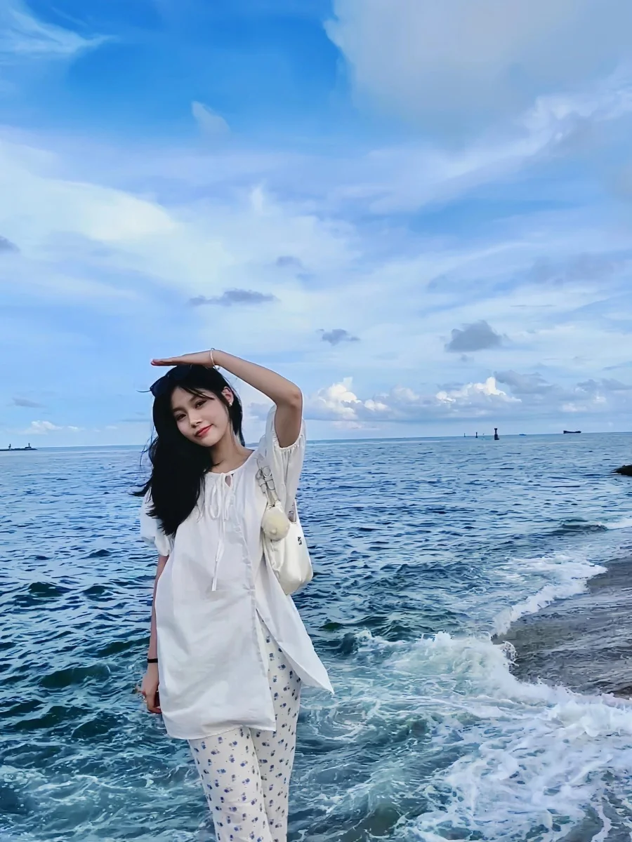 

Ele Bubble Sve irt Women Summer Doll Top Belly Concealing Slimming Chic Midi Loose irt French Sle round Ne o...