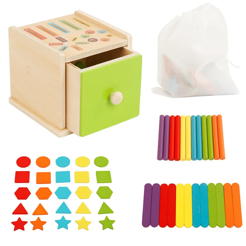 جديد مونتيسوري شكل صندوق ملون عملة صندوق مونتيسوري لعبة ما قبل المدرسة تعليم تعلم ألعاب تعليمية #5