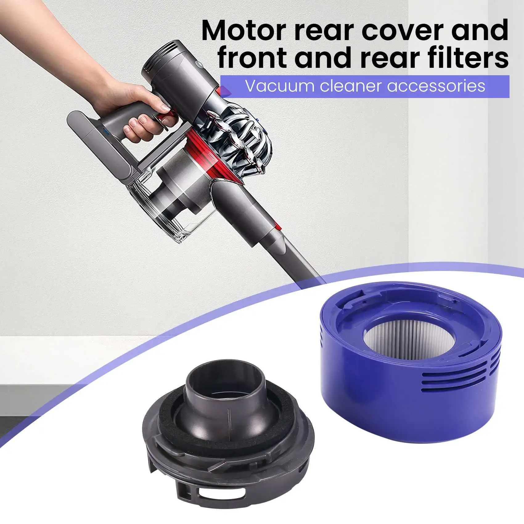 Post Substituição do filtro HEPA para Dyson, Aspirador Acessórios, Sweeper, Capas traseiras do motor, Peças de ferramentas, Fit para Dyson V7, V8