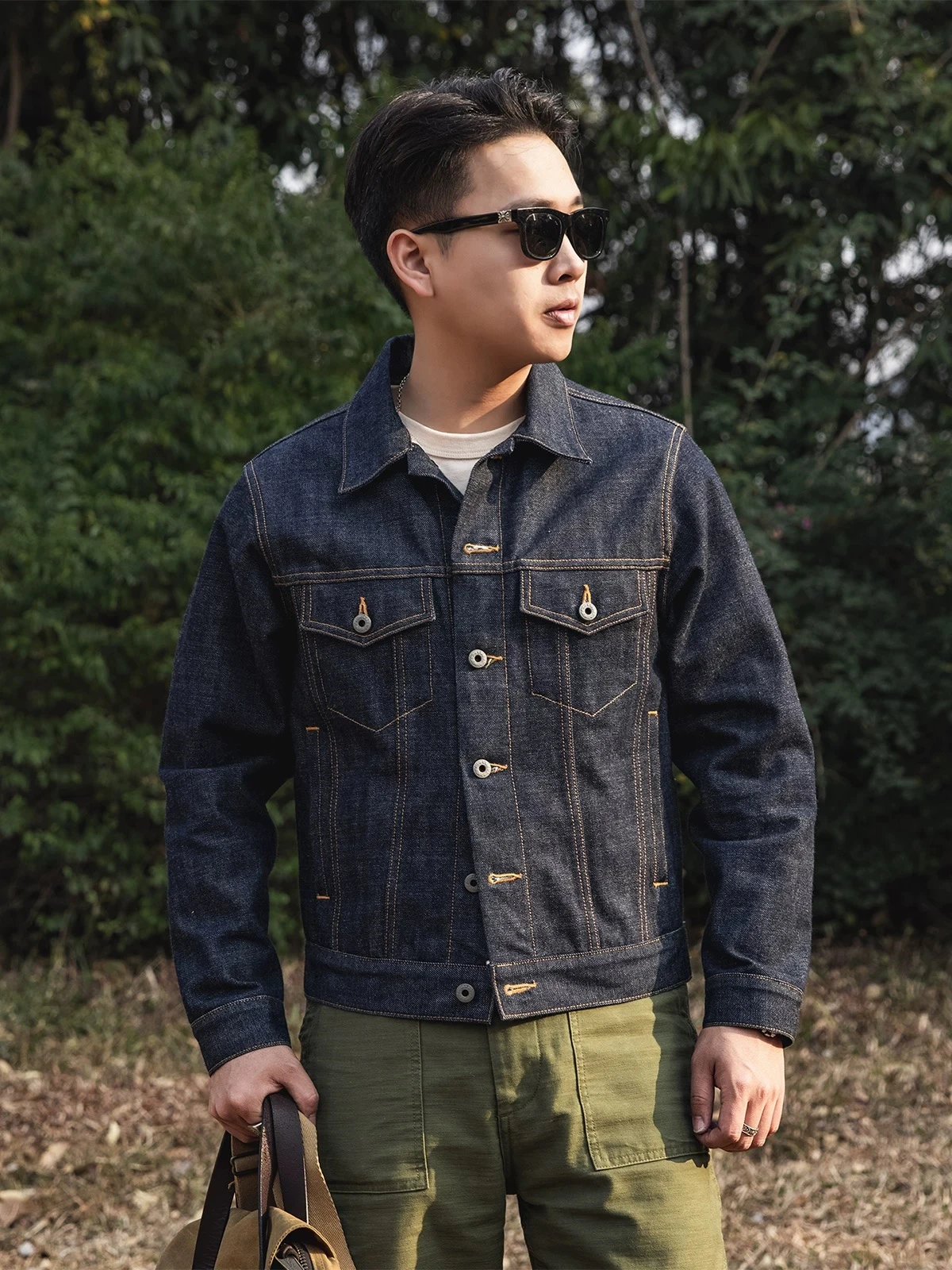 Men's Red Tornado 16oz Denim Trucker Jacket
