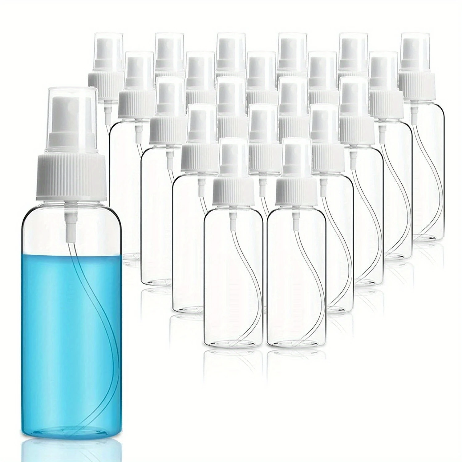 20 pçs pequeno transparente recarregável névoa fina álcool atomizador líquido spray garrafa acessórios de viagem recipiente, 2.7oz