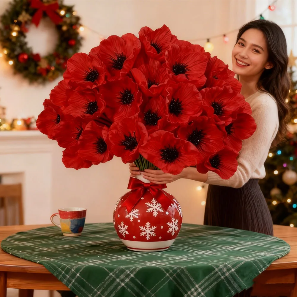 

Искусственные красные маки - идеально подходят для свадебных букетов и цветочных композиций, идеальны для декора на День святого Валентина.