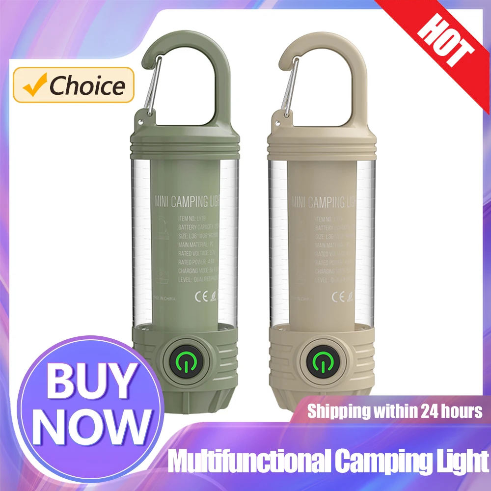 1200mAh LED Camping Light USB Rechargeable 6 Lighting Modes Flashlight Tent Portable Lantern Emergency Light Camp Supplies