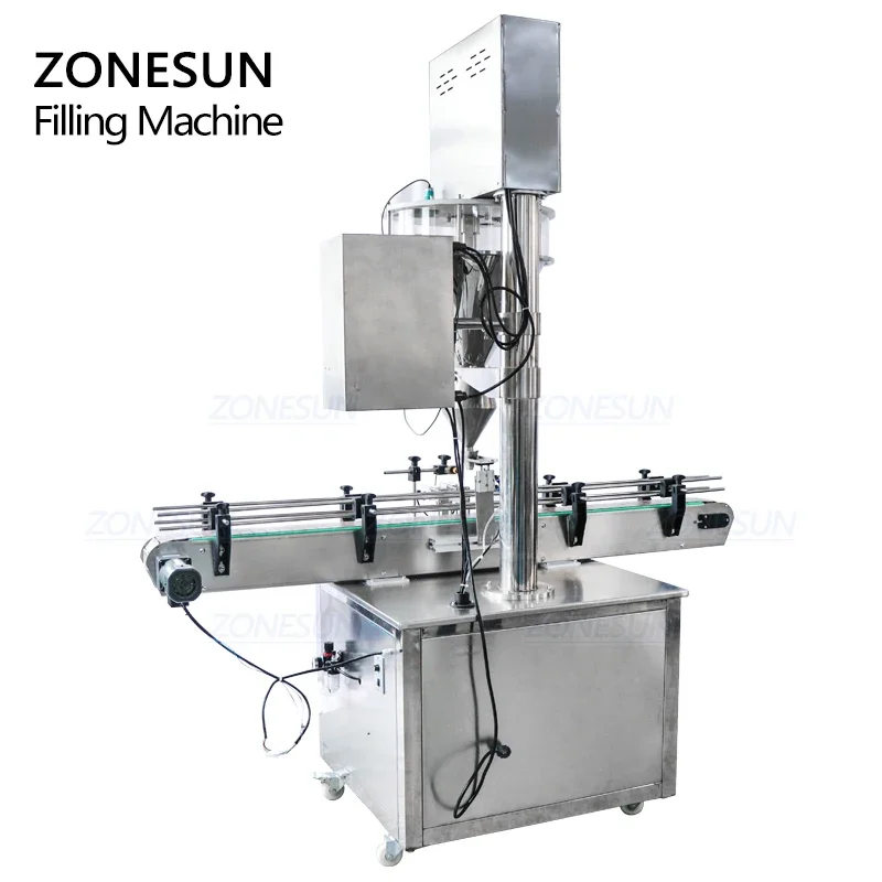 ZONESUN Automatic Dry Talcum Powder Can Filler Toner Detergent Powder Stirring Filling Machine Packaging Machinery